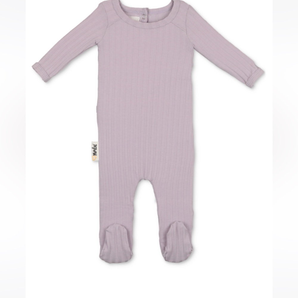 NWT Maniere purple ribbed footie